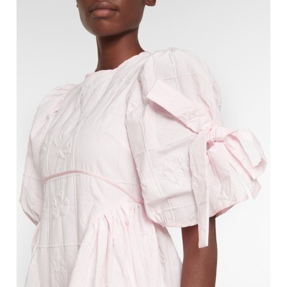 NEW CECILIE BAHNSEN Danita asymmetric-ruffle back-tie cotton dress Size US 2 - Picture 5 of 12